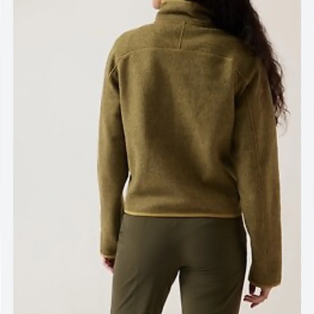 Athleta‎ Stroll Fleece Full Zip Green Heathered Utility Jacket - Picture 2 of 11